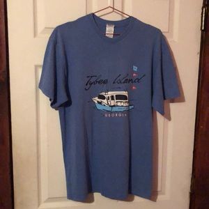 Tybee Island Georgia GA Blue Graphic T-Shirt Mens Large L